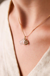 Colar Signo Aquário - Pedra Cristal Bruto banhado Ouro