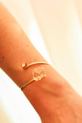 Bracelete Citrino Cubo Banho Ouro