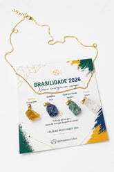 Kit Colar Brasilidade Quatro Pingentes Banho Ouro