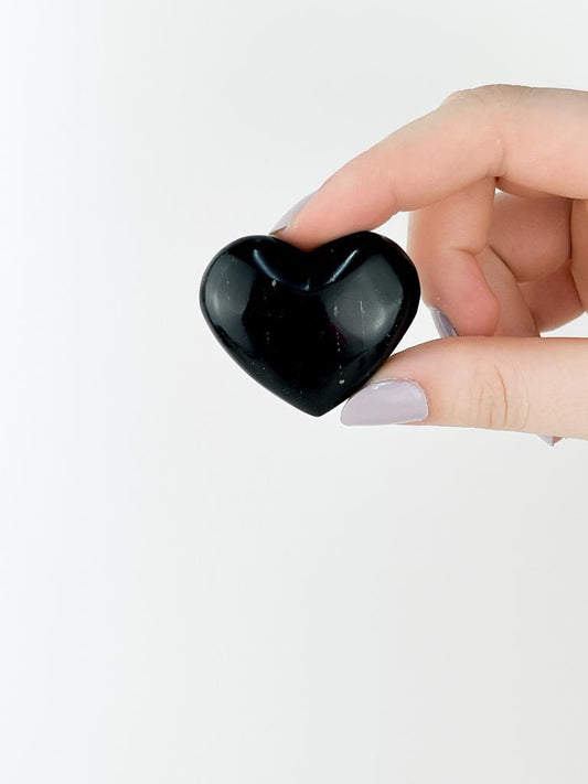 Coração Obsidiana preta 3,7 a 4,2 cm aprox.