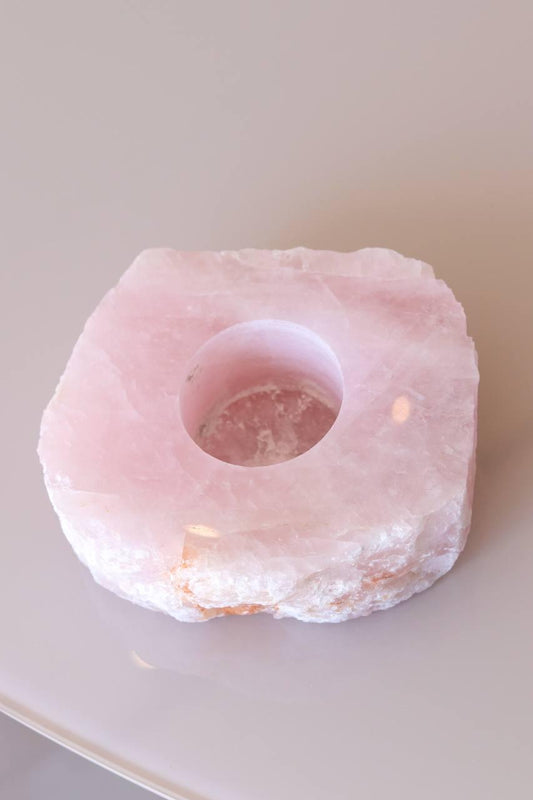 Porta Vela Quartzo Rosa Polido