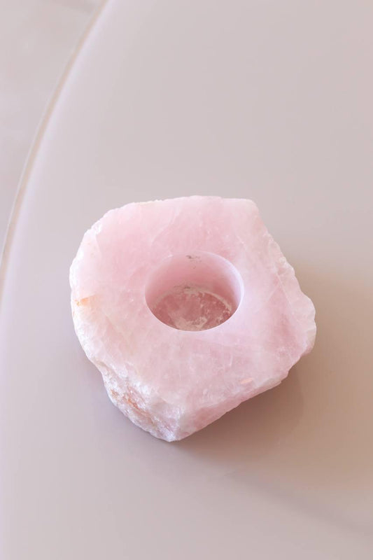 Porta Vela Quartzo Rosa Polido