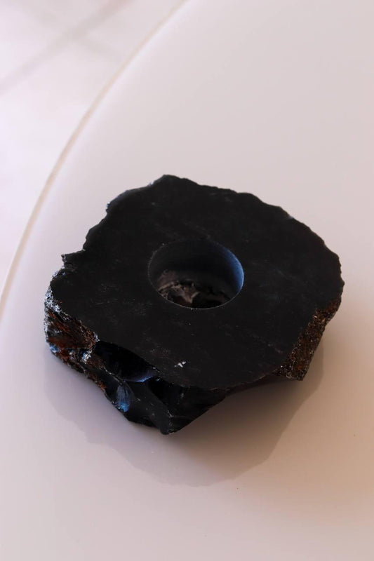 Porta Vela Obsidiana Semi Polida Preta