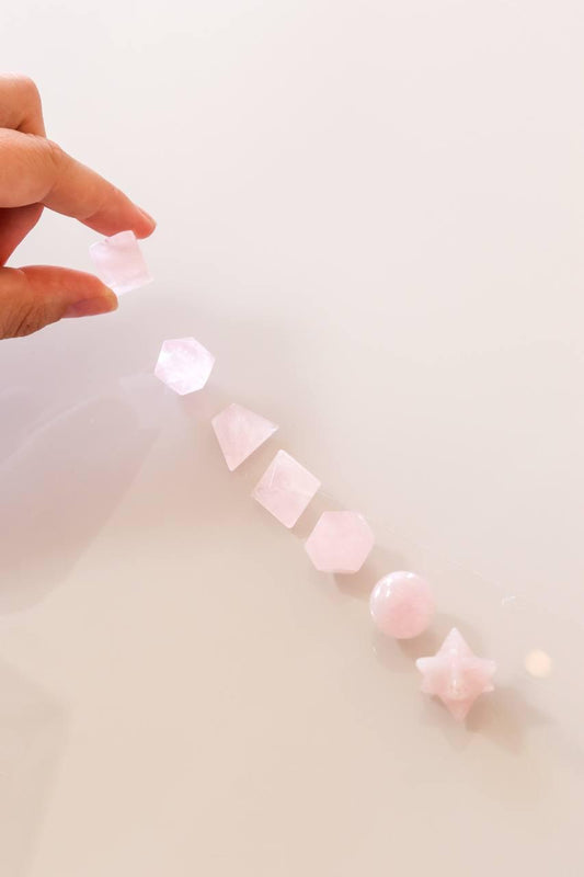 Kit radiônico sete formas Quartzo Rosa