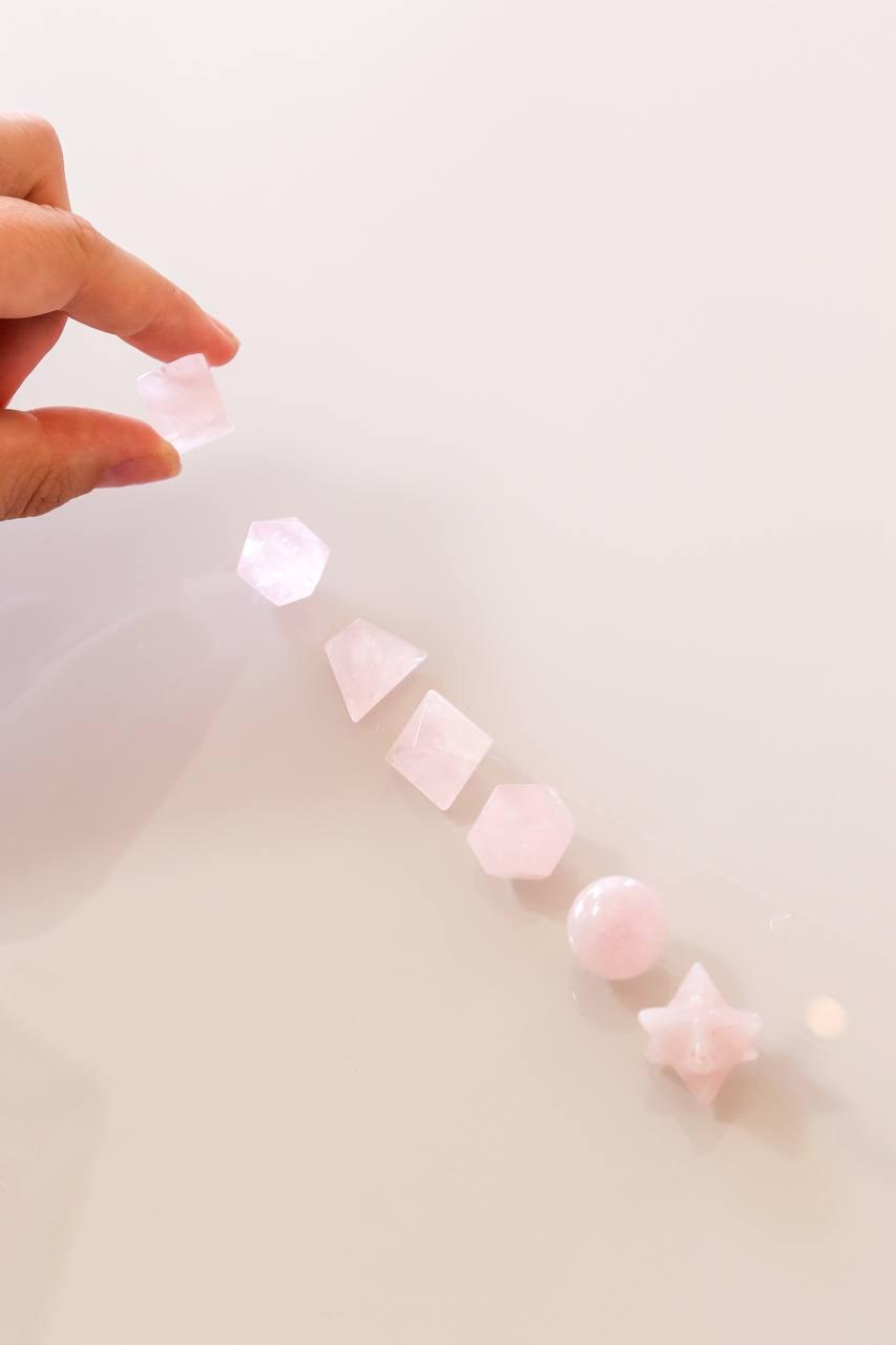 Kit radiônico sete formas Quartzo Rosa