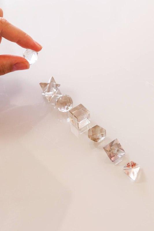 Kit radiônico sete formas de Cristal de Quartzo