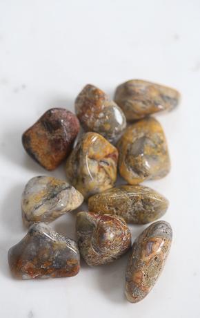 Pedra Ágata Amarela rolada 11 a 14 gramas