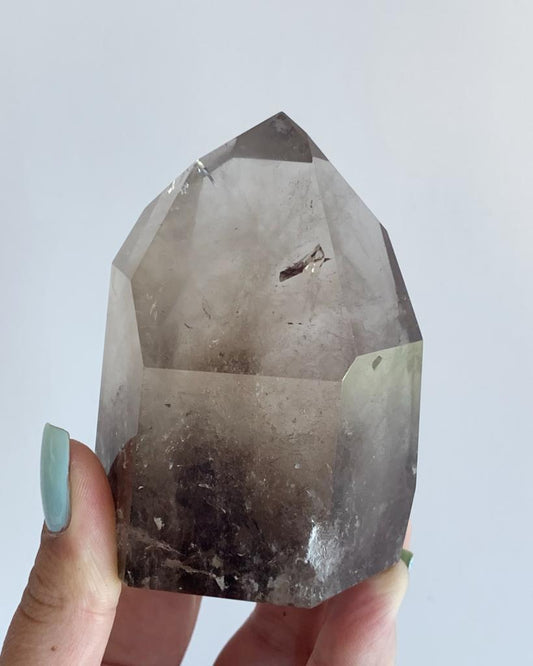 Ponta Polida Quartzo Fumê Fantasma / Canalizador - 450 gramas