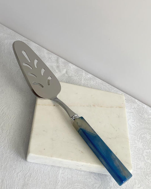 Espátula Para Bolo Ágata Azul Tingida