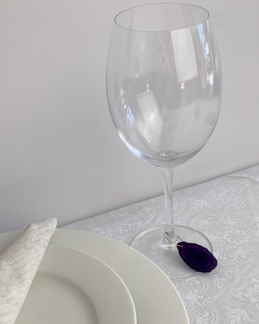 Marcador de Taça Ágata Roxa Tingida