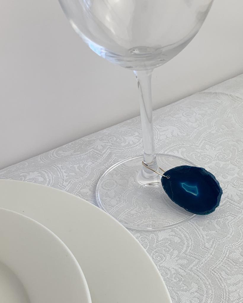 Marcador de Taça Ágata Tingida Verde Frio
