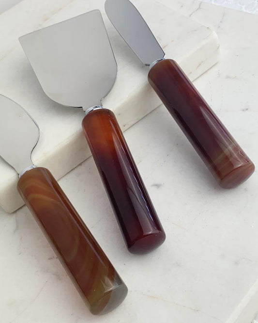Conjunto Para Queijos Ágata Vermelha