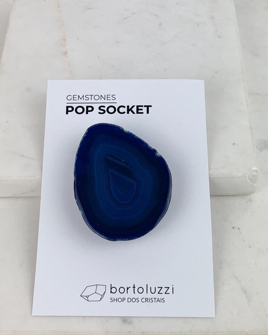 Suporte para celular de Ágata Azul tingida