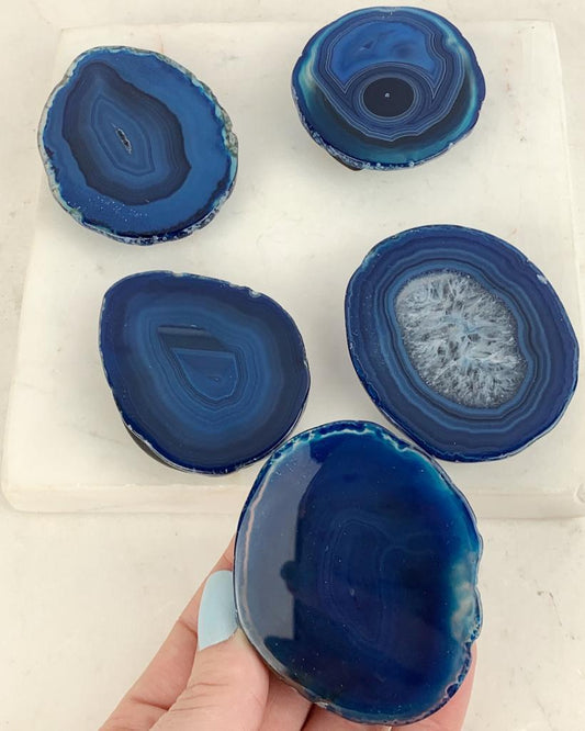 Suporte para celular de Ágata Azul tingida