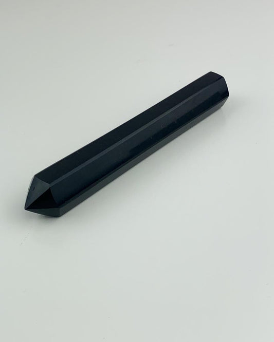 Bastão Massageador Obsidiana Preta Biterminado 37 a 50 gramas