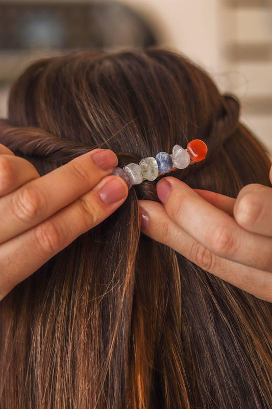 Presilha para Cabelo do Chakras prateado