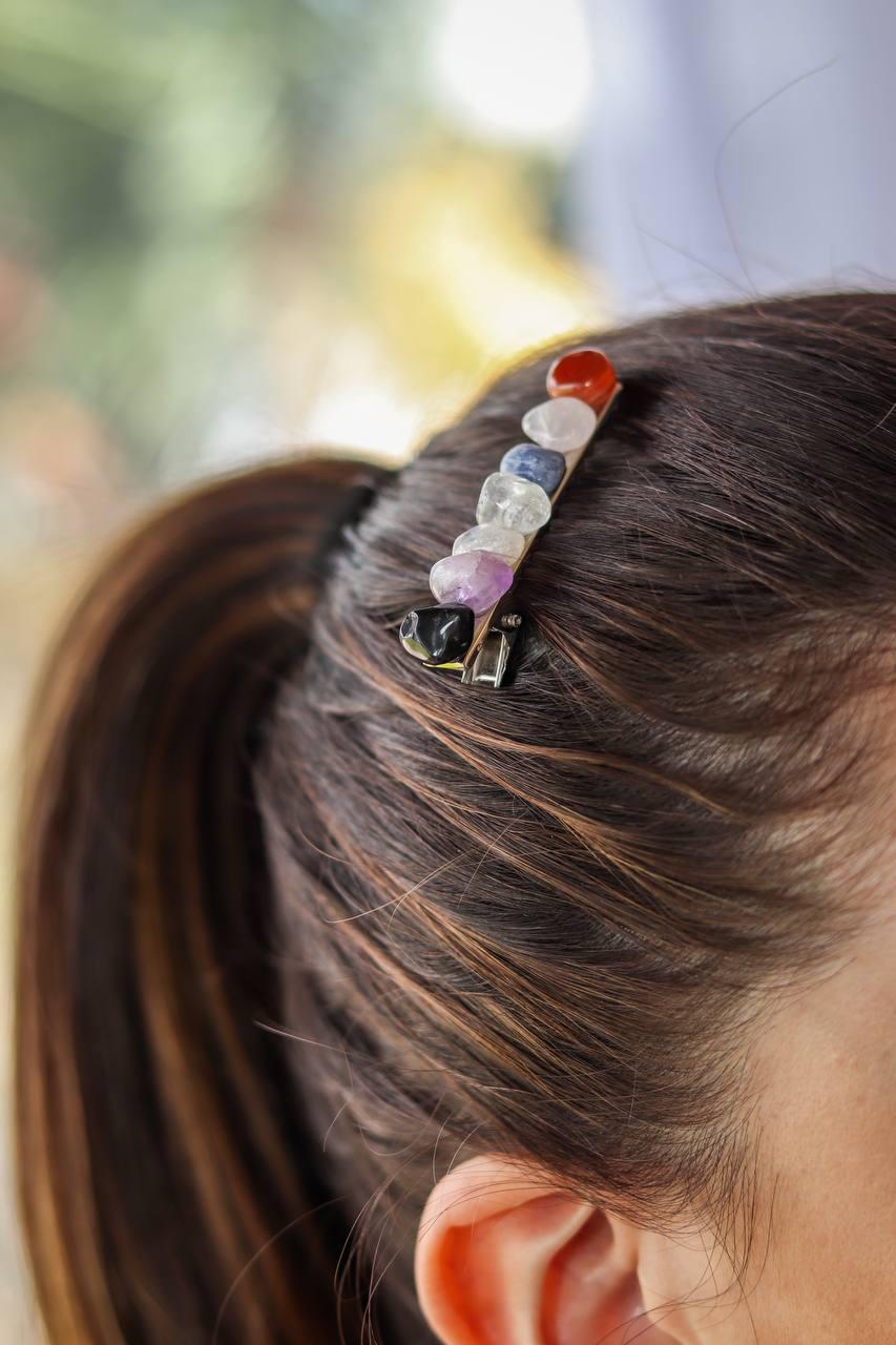 Presilha para Cabelo do Chakras prateado