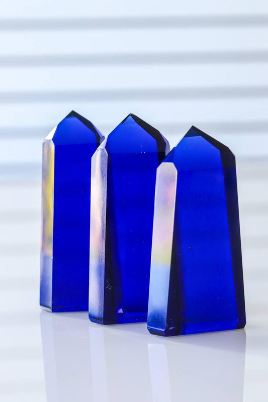 Ponta Polida Obsidiana Azul 120 a 138 gramas