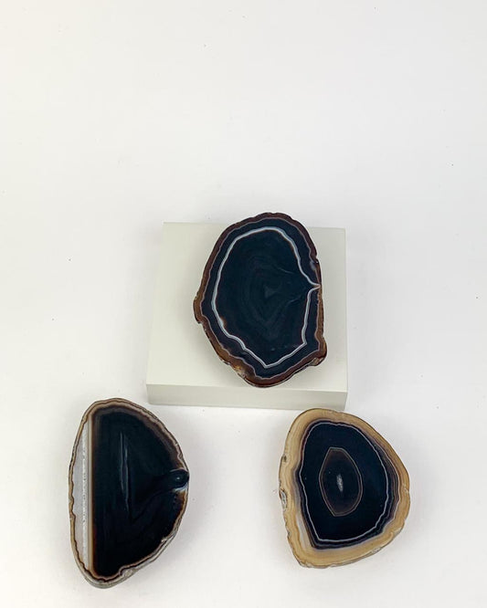 Suporte para celular de Ágata Preta tingida