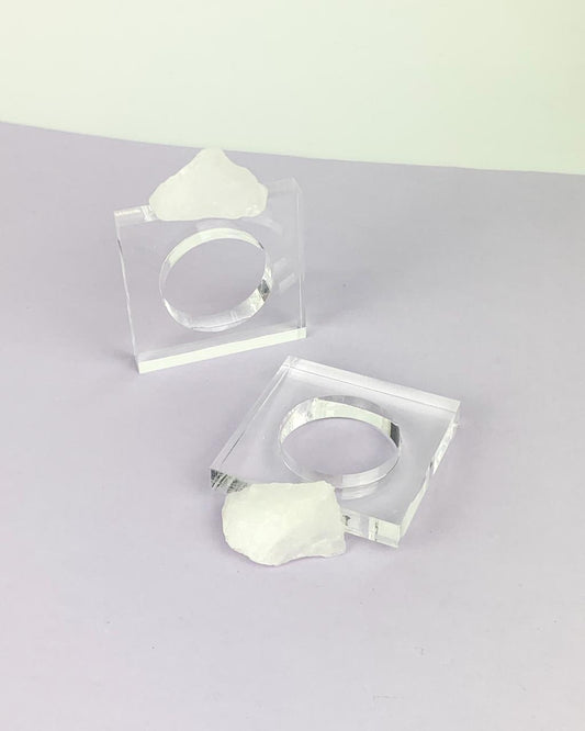 Kit Porta Guardanapo Cristal Quartzo Bruto
