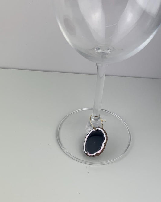 Marcador de Taça Ágata Preta Tingida