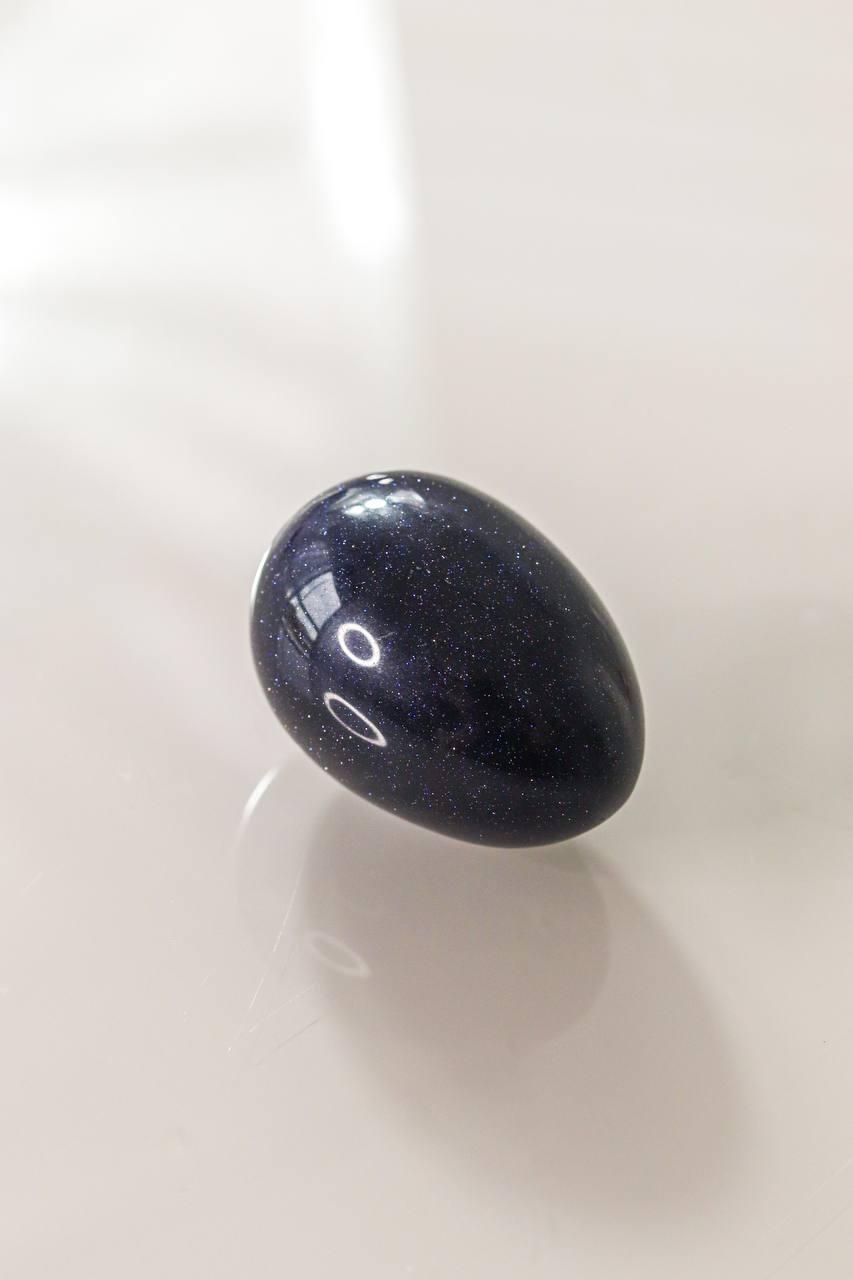 Ovo Pedra Gold Stone Azul 5cm Aprox.