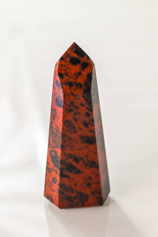 Ponta Polida Obsidiana Cor do Mogno 137 a 143 Gramas Aprox.