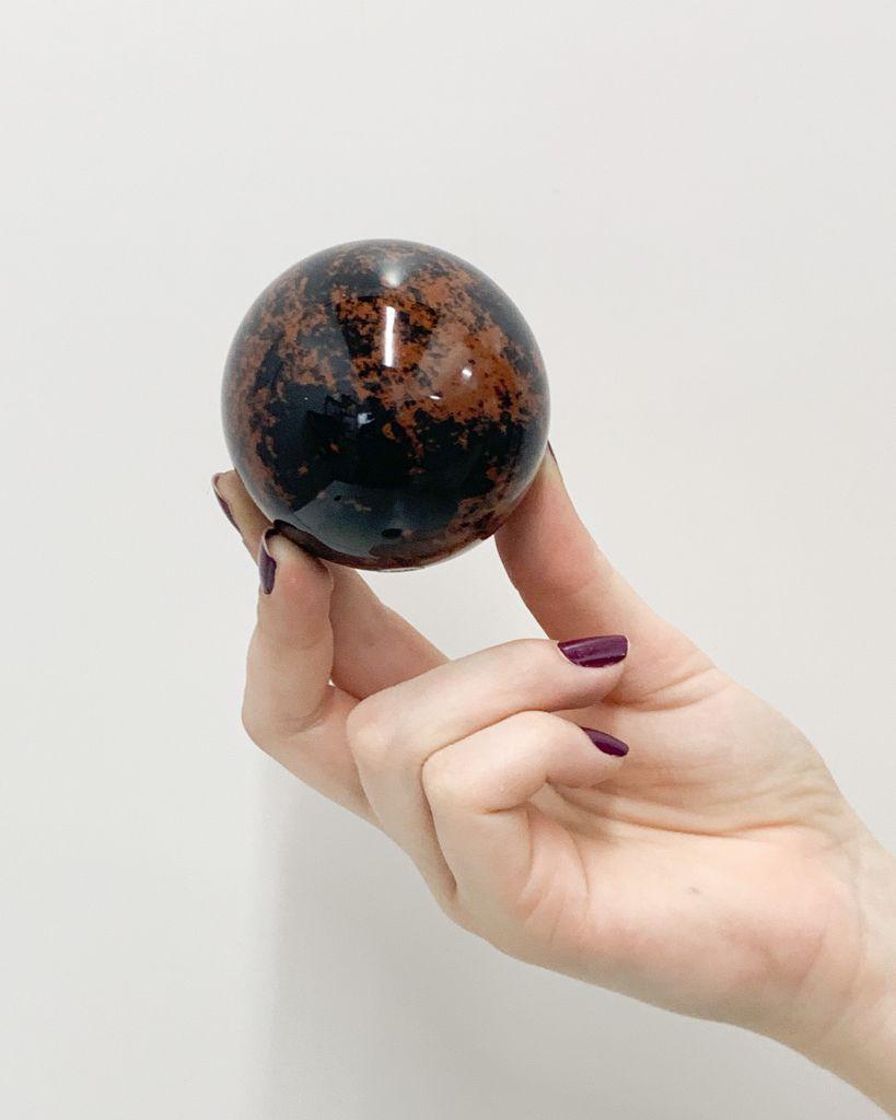 Bola Obsidiana Cor do Mogno 6,1 cm aprox.