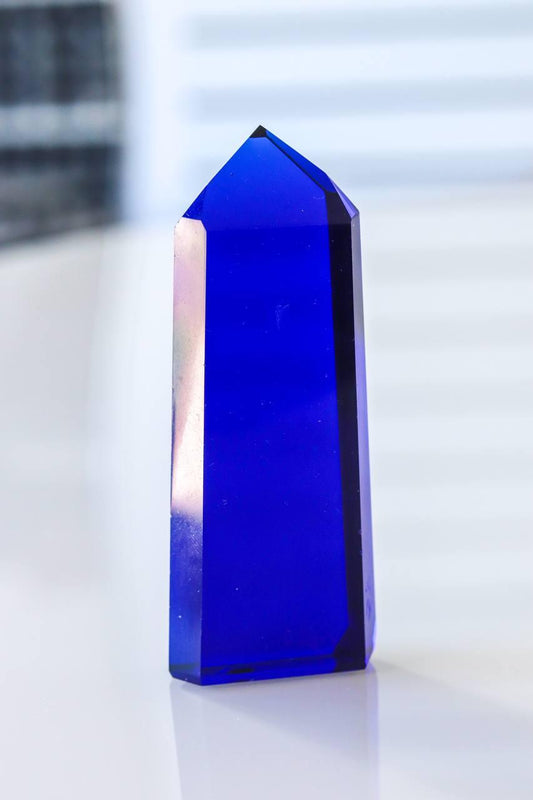 Ponta Obsidiana Azul Canalizador Polida 123 a 137 Gramas