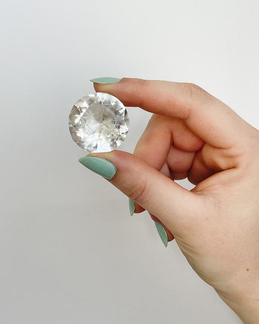 Pedra Cristal de Quartzo Forma Diamante