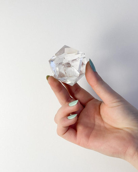 Icosaedro Cristal Quartzo 20 Lados 117 a 154 gramas aprox.