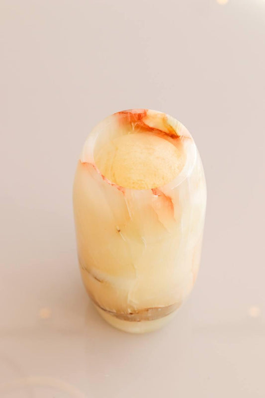 Vaso Ônix Branco Oval