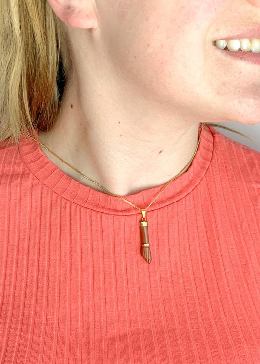 Pingente Figa Goldstone Marrom Banho Ouro