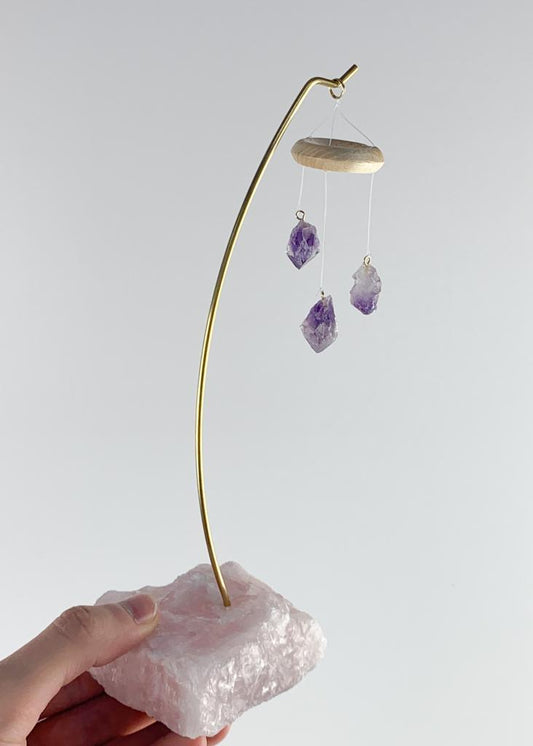 Mobile de Mesa Quartzo Rosa com Ametista