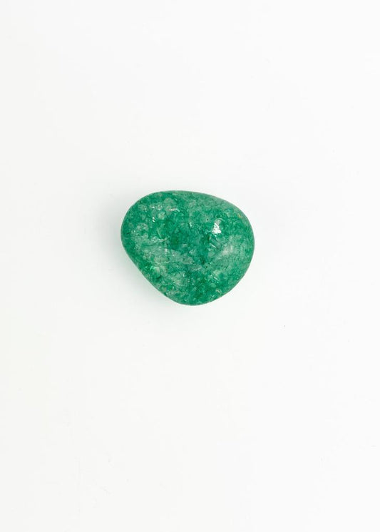 Pedra Quartzo Cristal Tingido Verde Rolado 10 a 16 gramas