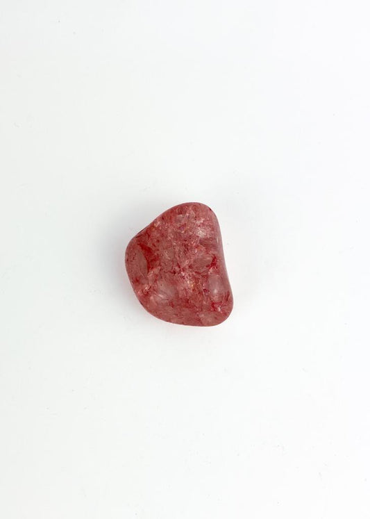 Pedra Quartzo Cristal Tingido Vermelho Rolado 10 a 16 gramas