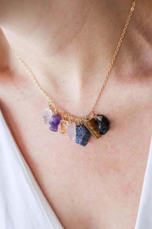 Colar Chakras mini Bruto Banhado a Ouro