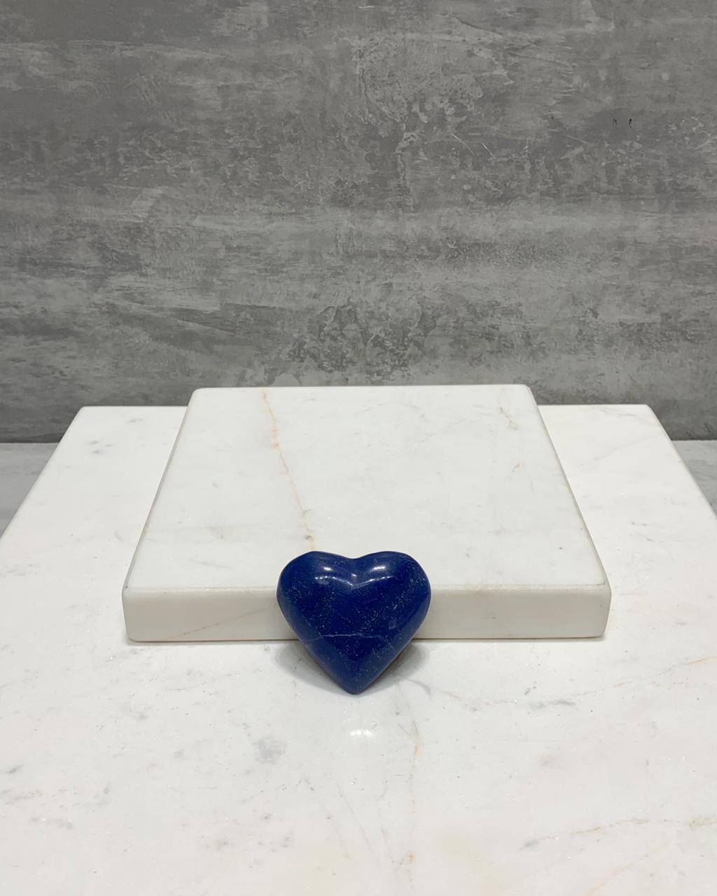 Coração Dumortierita com Quartzo azul 3,5 a 4,5 cm aprox.