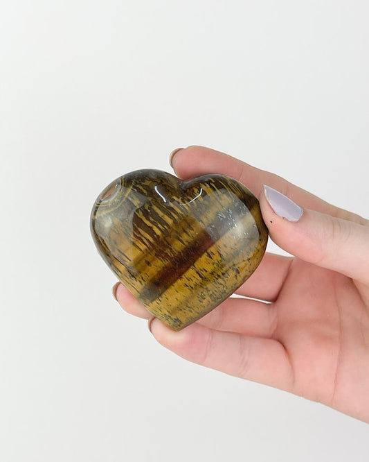 Coração Olho de Tigre 5,0 a 5,5 cm aprox.