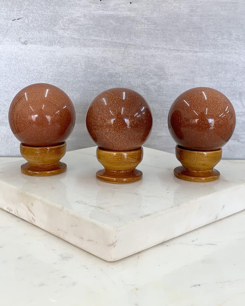 Bola Goldstone marrom 4,6 cm aprox.