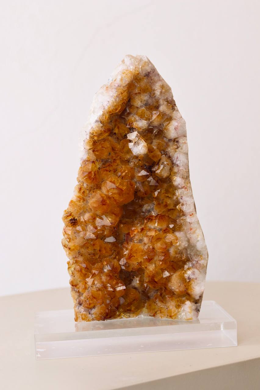 Drusa de Citrino Natural com Base Acrílica - 2,390 kg