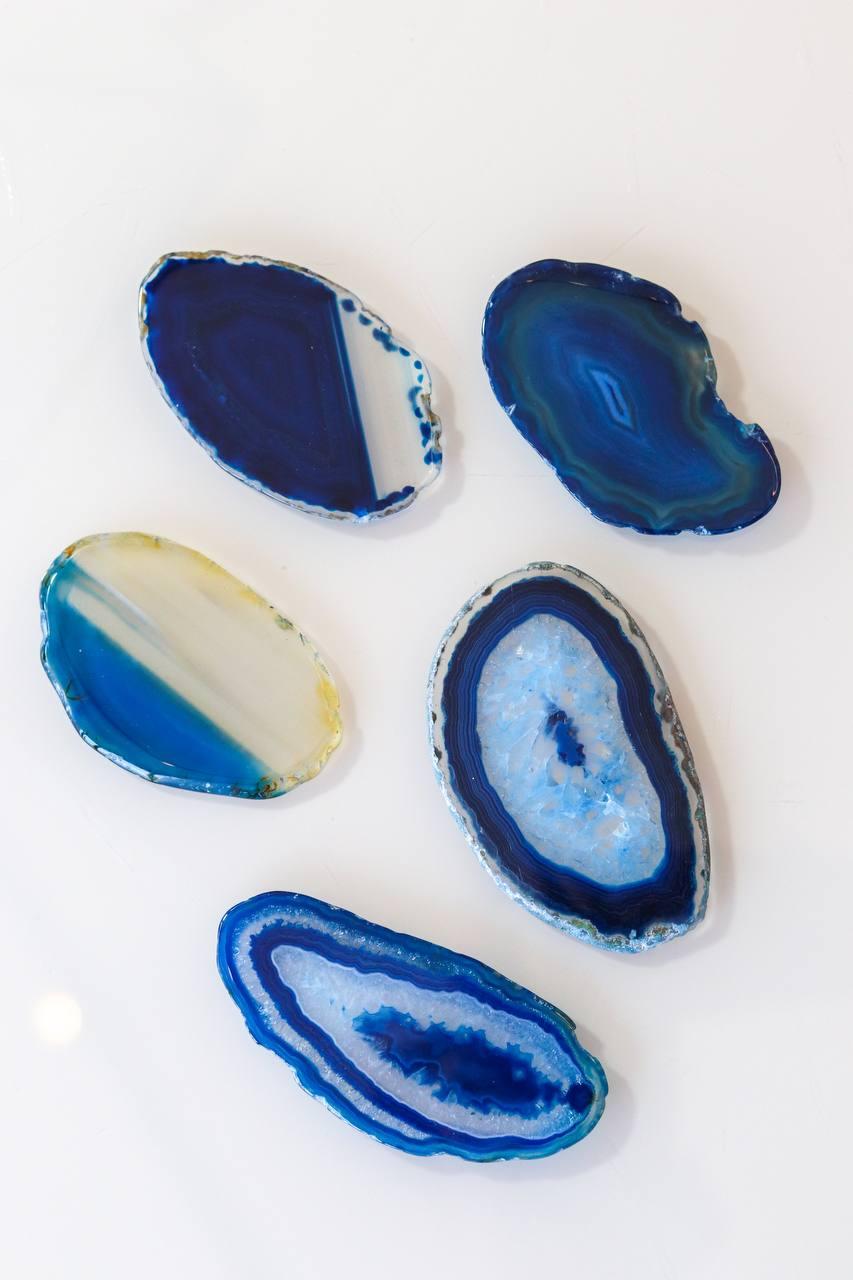 Chapa Ágata Azul Tingida 0