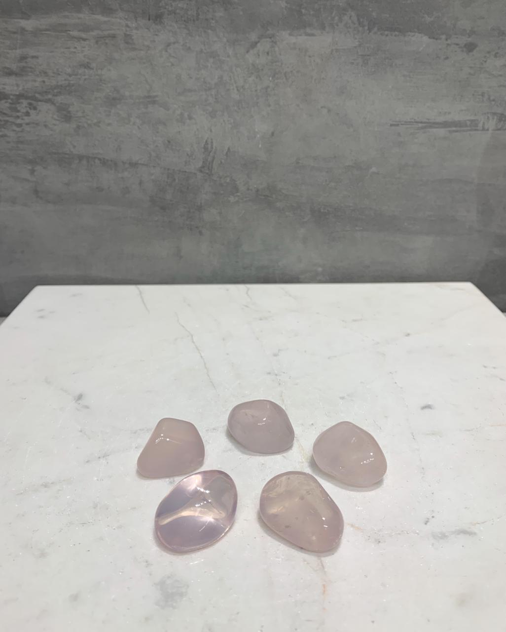 Pedra Girassol Rosa Quartzo Enevoado Rolado 8 a 11 gramas