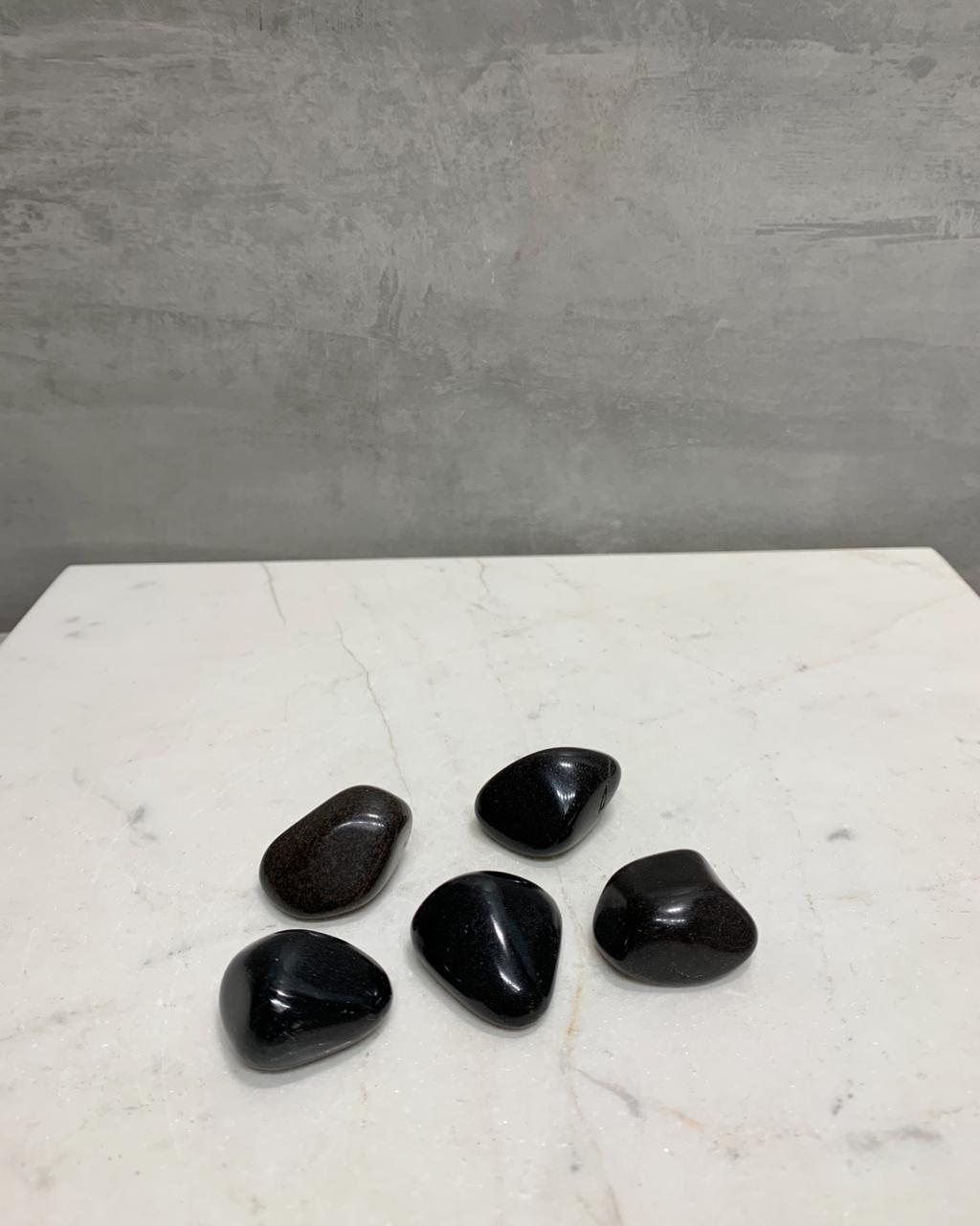 Pedra Jaspe Negro Bassanita Rolado 12 a 14 gramas