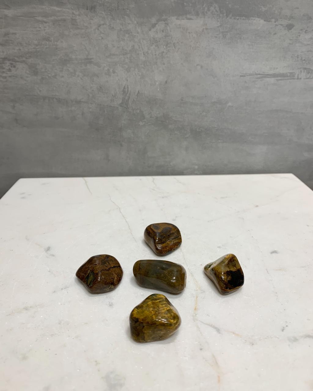 Pedra Jaspe Pele de Leão Rolado 8 a 11 gramas