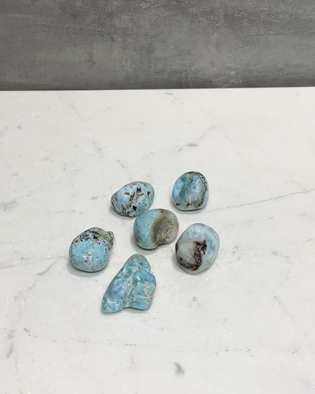 Pedra Larimar Rolado 7 a 8 gramas