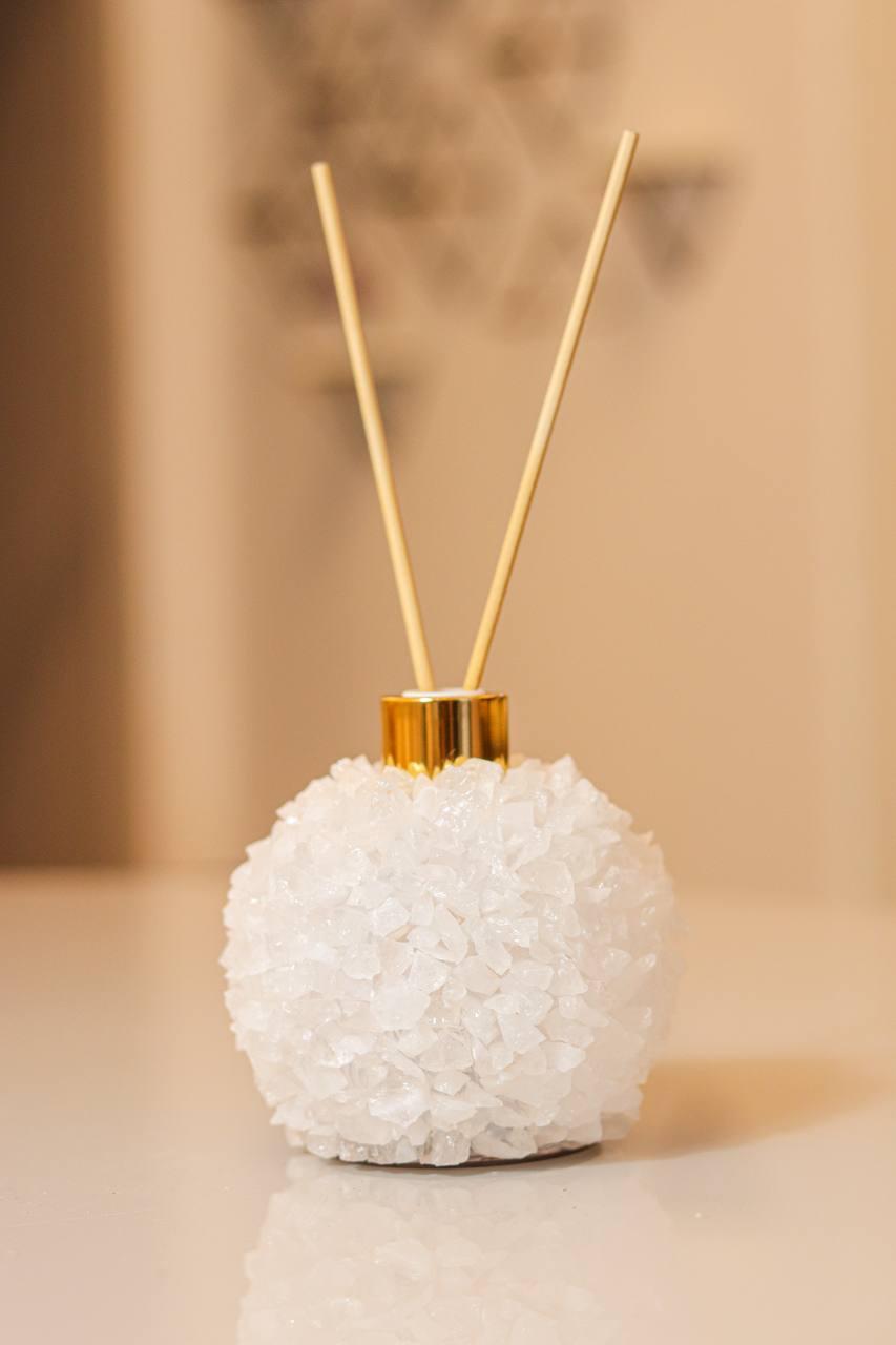 Difusor Quartzo Branco Banho Ouro