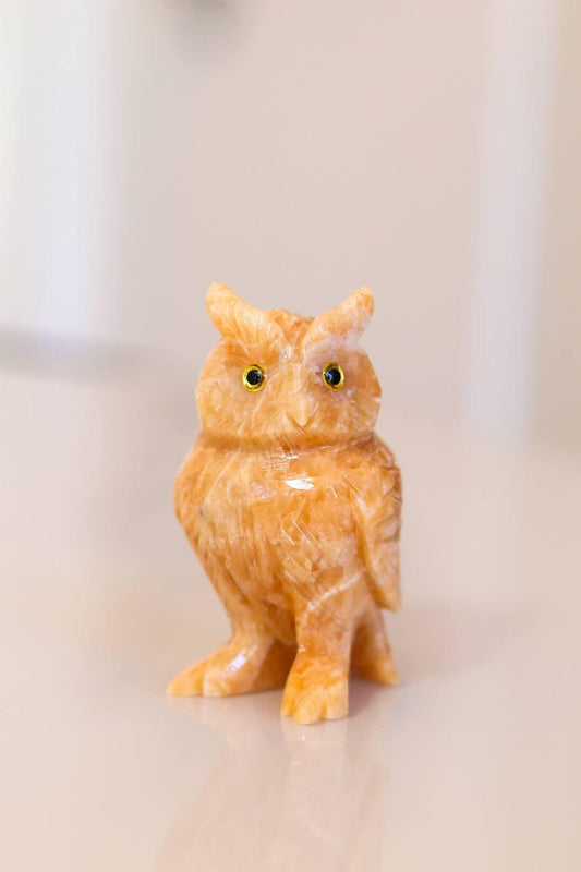 Coruja Calcita Laranja Média