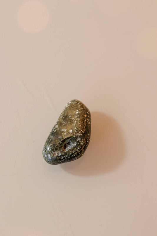 Pedra Jaspe Oceânico Orbicular Rolado 11 a 14 gramas