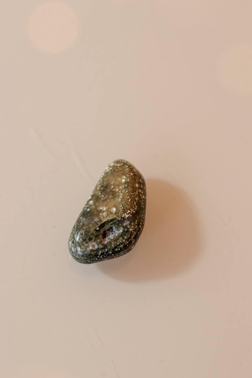Pedra Jaspe Oceânico Orbicular Rolado 11 a 14 gramas